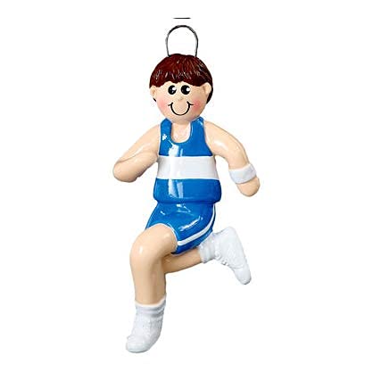 Track Runner Personalized Ornament (Boy Running) Default Title