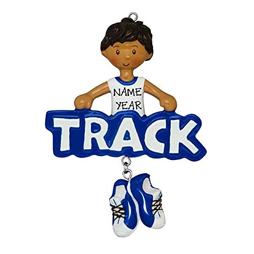 Track Runner Personalized Ornament (Track Male Ethnic) Default Title