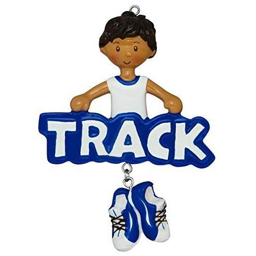 Track Runner Personalized Ornament (Track Male Ethnic)