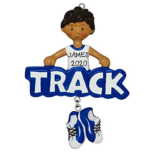 Track Runner Personalized Ornament (Track Male Ethnic)
