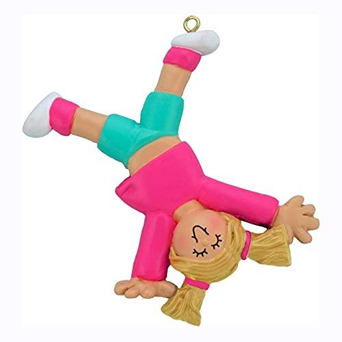 Tumbling Kid Personalized Ornament (Tumbling Blonde Girl Ornament)