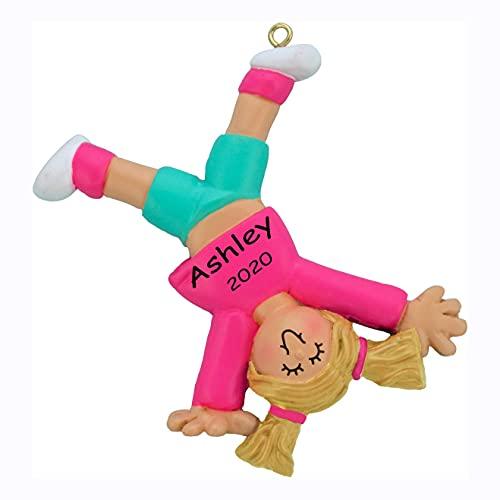 Tumbling Kid Personalized Ornament (Tumbling Blonde Girl Ornament)