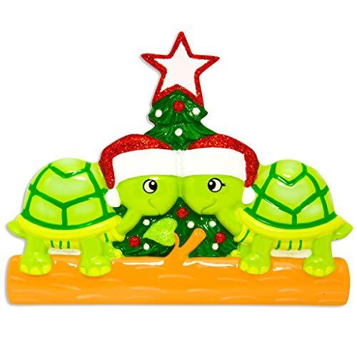 Turtle Family Personalized Ornament (Family of 2)