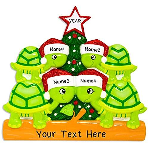 Turtle Family Personalized Ornament (Family of 4) Default Title