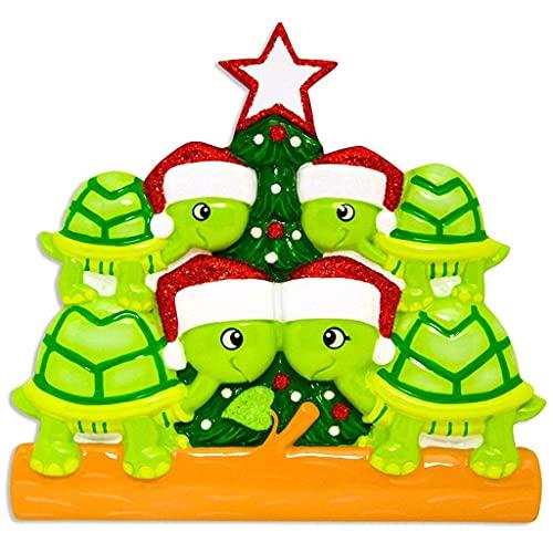 Turtle Family Personalized Ornament (Family of 4)
