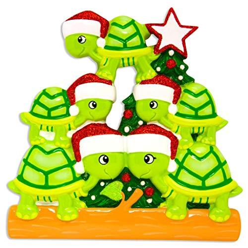 Turtle Family Personalized Ornament (Family of 5)