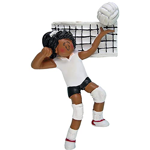 Volleyball Girl Personalized Ornament (Female African American) Default Title