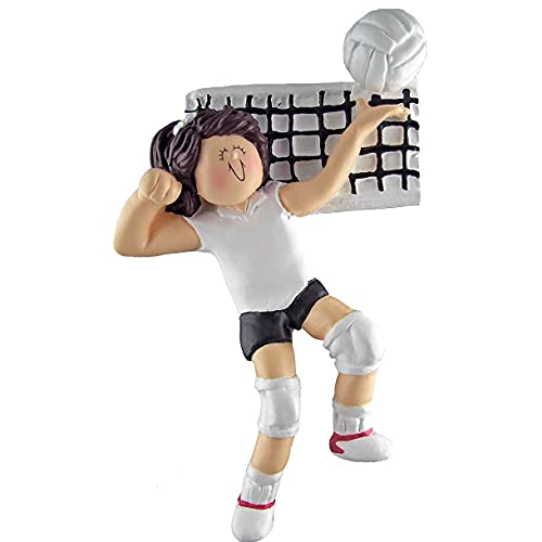 Volleyball Girl Personalized Ornament (Female Brown)