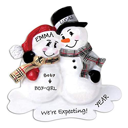 We`re Expecting Baby Children Personalized Ornament (Family of 2)