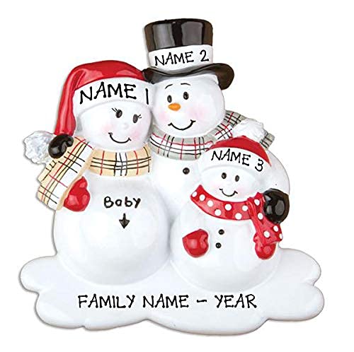 We`re Expecting Baby Children Personalized Ornament (Family of 3) Default Title