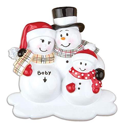 We`re Expecting Baby Children Personalized Ornament (Family of 3)