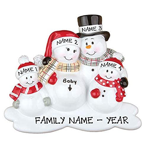 We`re Expecting Baby Children (Expecting Baby) Personalized Ornament (Family of 4) Default Title