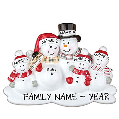 We`re Expecting Baby Children Personalized Ornament (Family of 5) Default Title