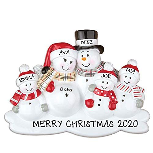 We`re Expecting Baby Children Personalized Ornament (Family of 5)