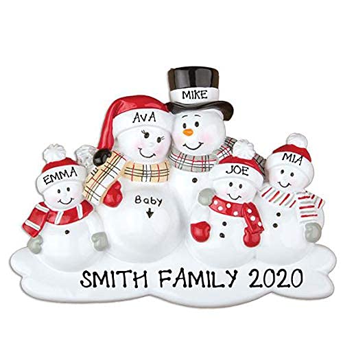 We`re Expecting Baby Children Personalized Ornament (Family of 5)
