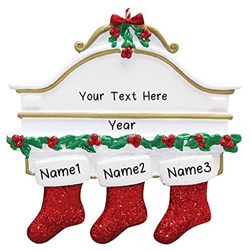 White Mantle Personalized Ornament (Family of 3)