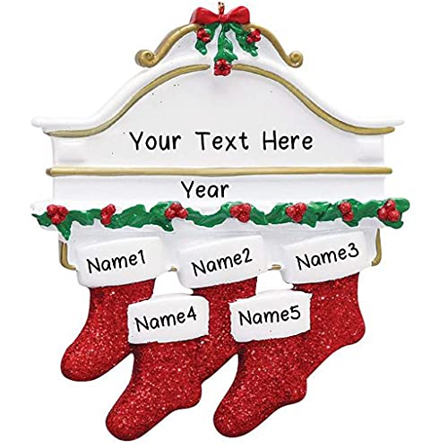 White Mantle Personalized Ornament (Family of 5)