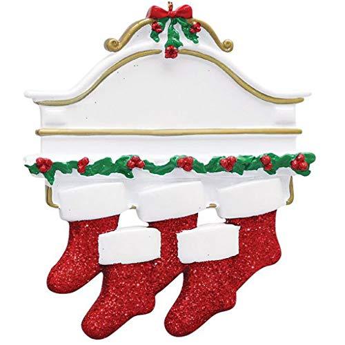 White Mantle Personalized Ornament (Family of 5)