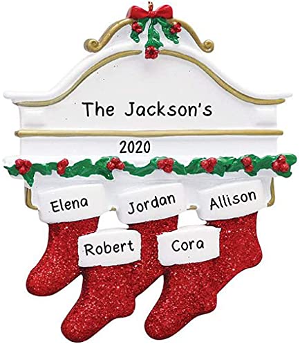 White Mantle Personalized Ornament (Family of 5)