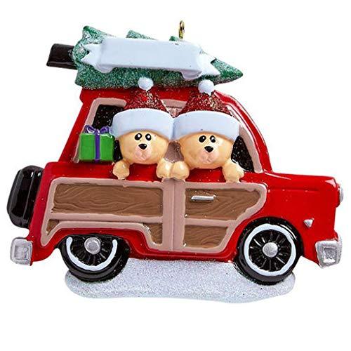 Wood Wagon Family Personalized Ornament (Family of 2)