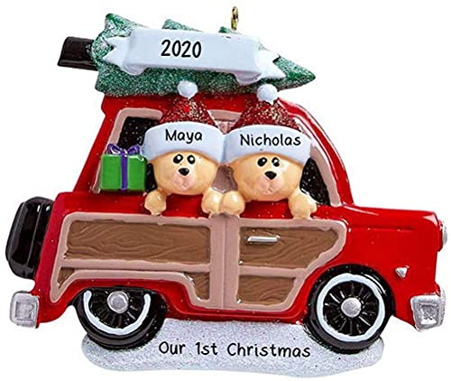Wood Wagon Family Personalized Ornament (Family of 2)