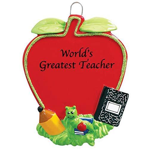 World's Greatest Teacher Christmas Personalized Ornament