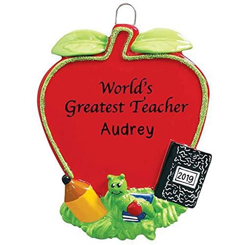 World's Greatest Teacher Christmas Personalized Ornament