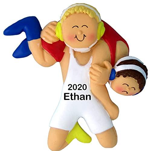 Wrestling Boy Personalized Ornament (Male Blonde) Default Title