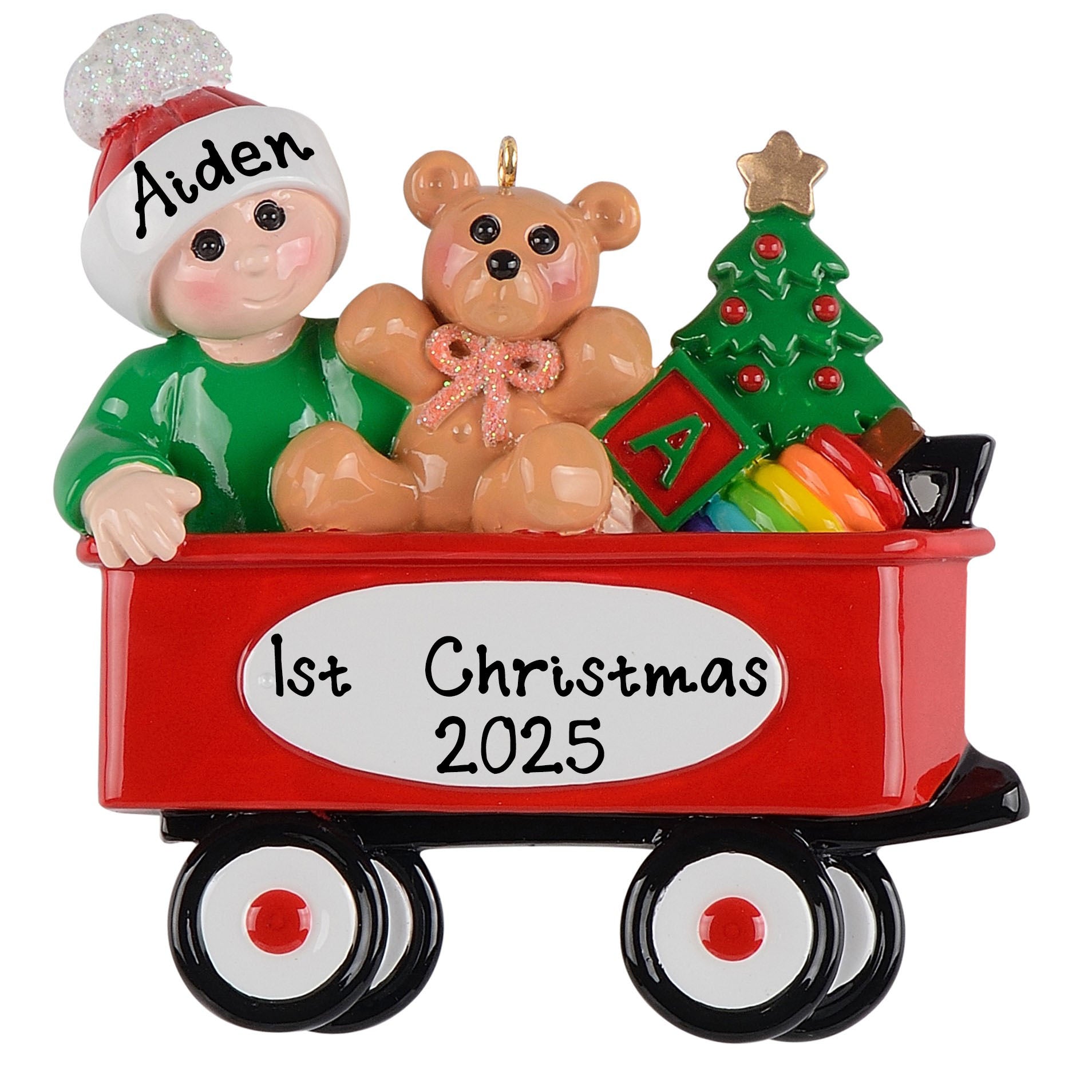 Personalized Baby’s First-New Christmas Ornament (Red)