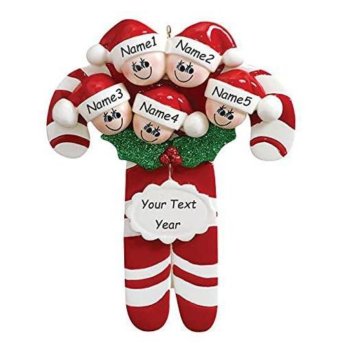 Candy Canes Family Ornament (Family of 5) Default Title