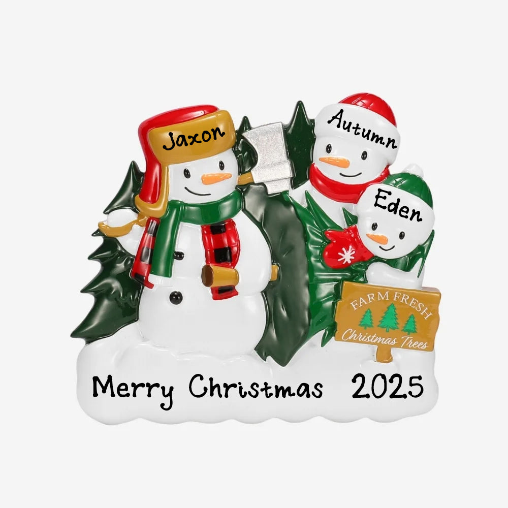 Personalized Christmas Tree Farm Christmas Ornament (Family of 3)