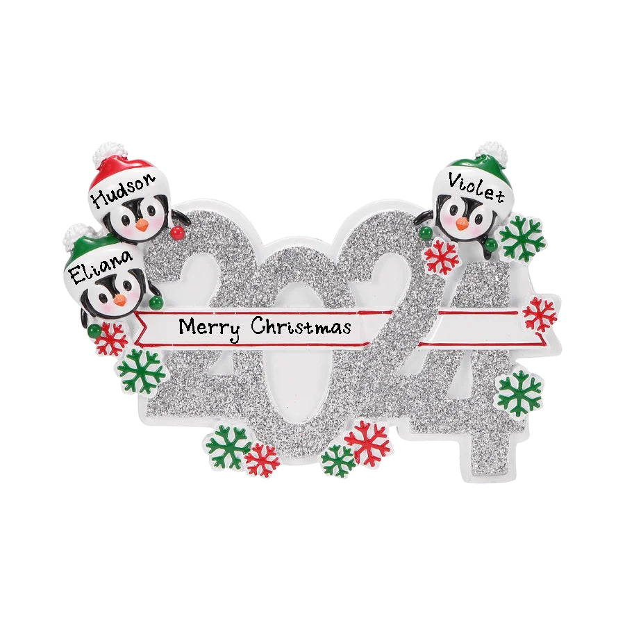 Personalized Family of 3 Christmas Ornament [2022]