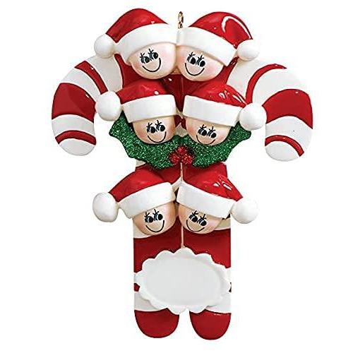 Candy Canes Family Ornament (Family of 6)