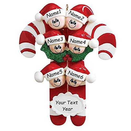 Candy Canes Family Ornament (Family of 6) Default Title
