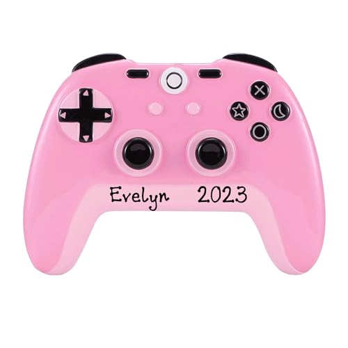 Personalized Video Game Player  Ornament (Pink Controller)