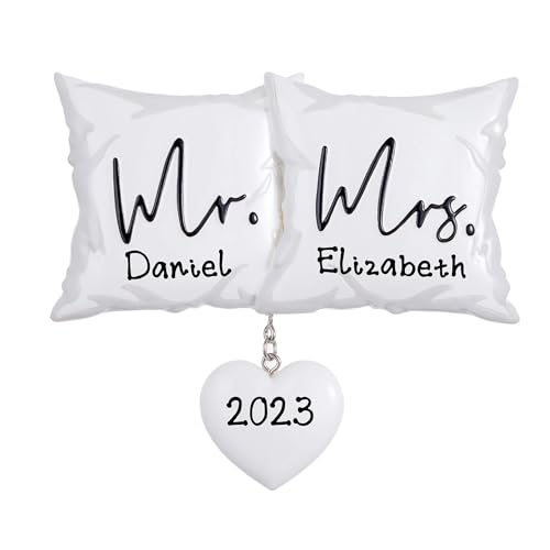 Personalized Just Married Mr and Mrs Ornament