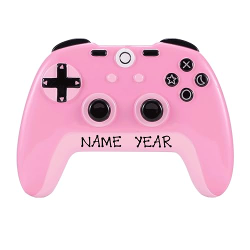 Personalized Video Game Player  Ornament (Pink Controller)