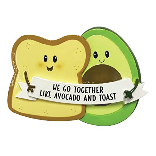 Personalized Christmas Avocado and Toast Couple Christmas Ornament