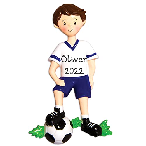 Personalized Soccer Boy Christmas Tree Ornament