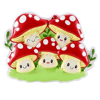 New Lucky Mushroom Family Personalized Ornament 2023 (Family of 5)