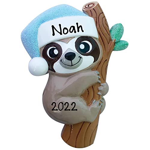 Boy Baby Sloth Calf Personalized Christmas Tree Hanging Ornament