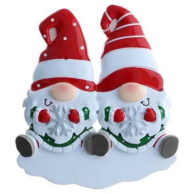 Personalized Gnomes Family of 2 Christmas Ornament