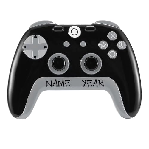 Personalized Video Game Player Christmas Ornament (Black Controller)