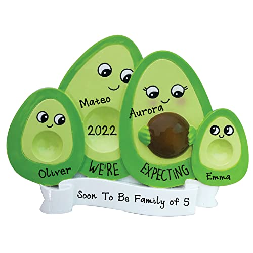 Personalized Family of 4 Christmas Ornament (Avocado Family)