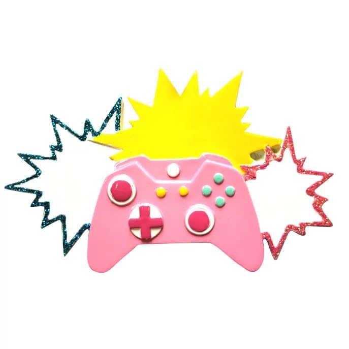 Personalized Video Gamer Christmas Ornament (Pink Video Gamer)