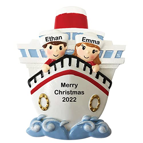 Personalized Family On A Cruise Ship Christmas Ornament