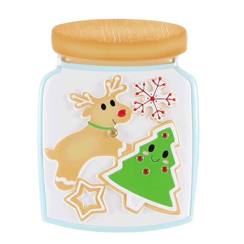 Christmas Cookie Jar Personalized Christmas Tree Hanging Ornament (Family of 2)