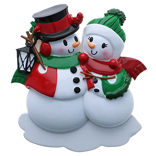 Personalized Snowman Family of 2 Christmas Ornament