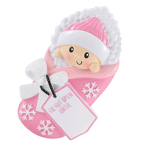 Personalized Baby`s First Christmas Ornament (Pink)