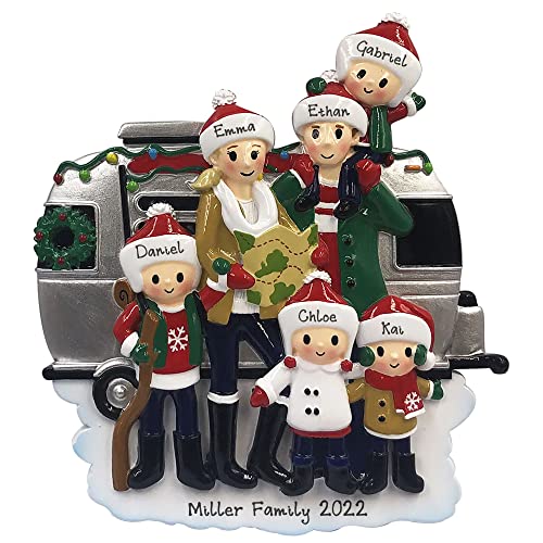 Personalized Motor Home Vacation RV Family Christmas Tree Ornament